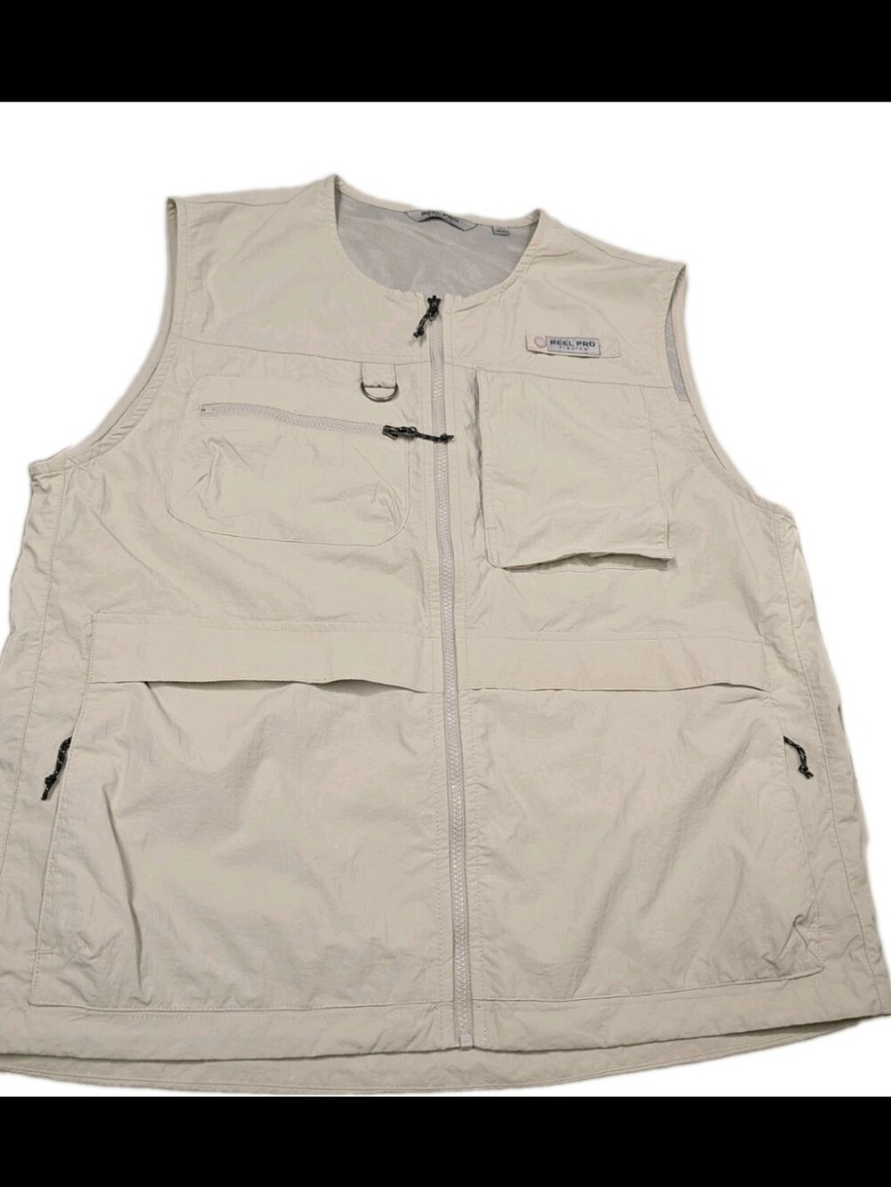 Reel Pro Fishing Vest Mens L Beige Outdoor #120T